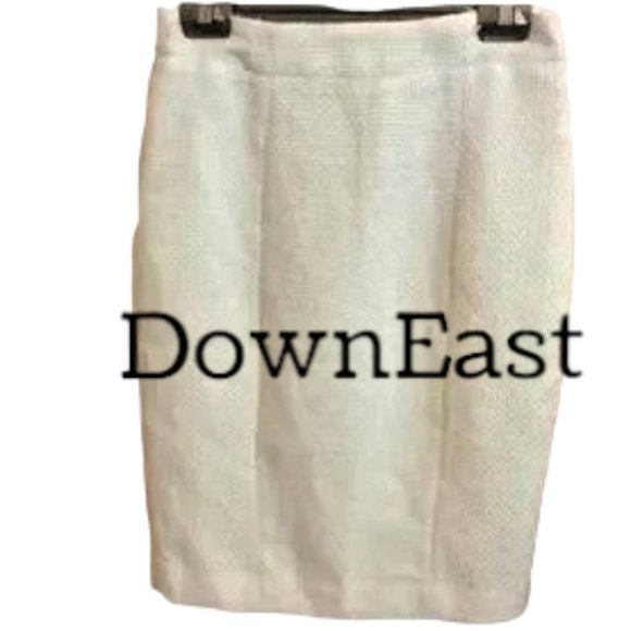 NWT DownEast Cream Colored Tweed Pencil Skirt Size 4 - Picture 2 of 4